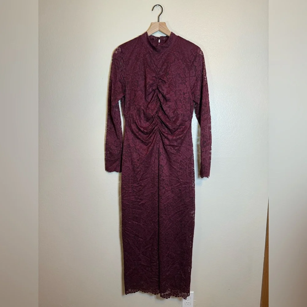By Anthropologie Mock-Neck Fitted Lace Dress - Picture 2 of 7